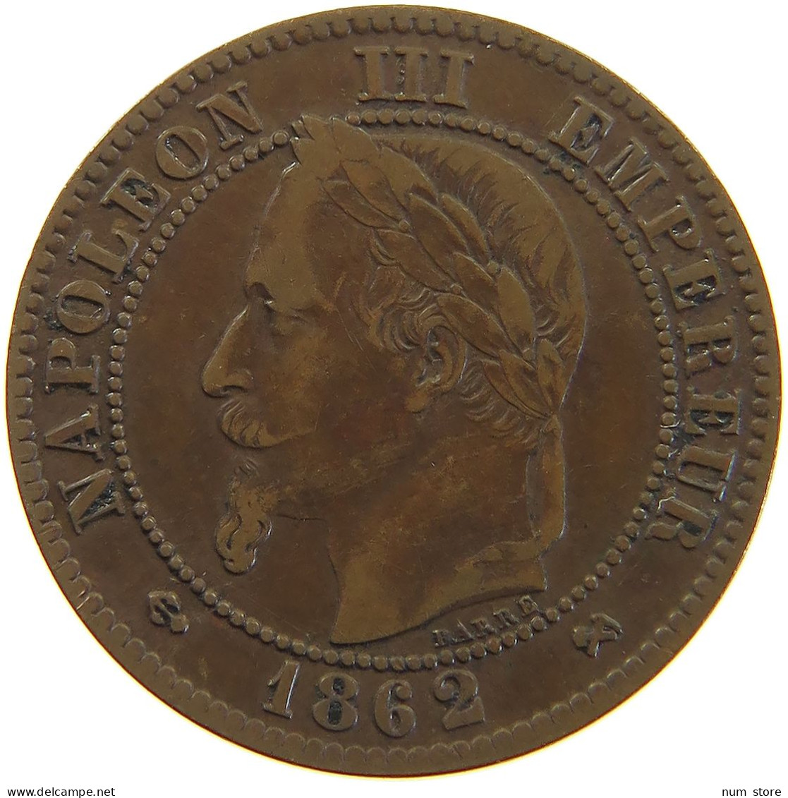 FRANCE 2 CENTIMES 1861 K Napoleon III. (1852-1870) #a066 0639 - 2 Centimes