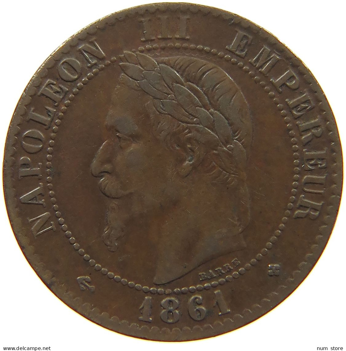 FRANCE 2 CENTIMES 1861 BB Napoleon III. (1852-1870) #c019 0309 - 2 Centimes