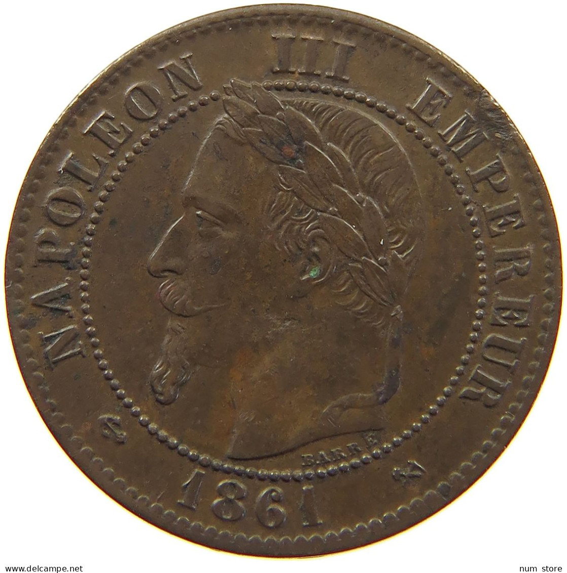 FRANCE 2 CENTIMES 1861 K Napoleon III. (1852-1870) #c063 0049 - 2 Centimes
