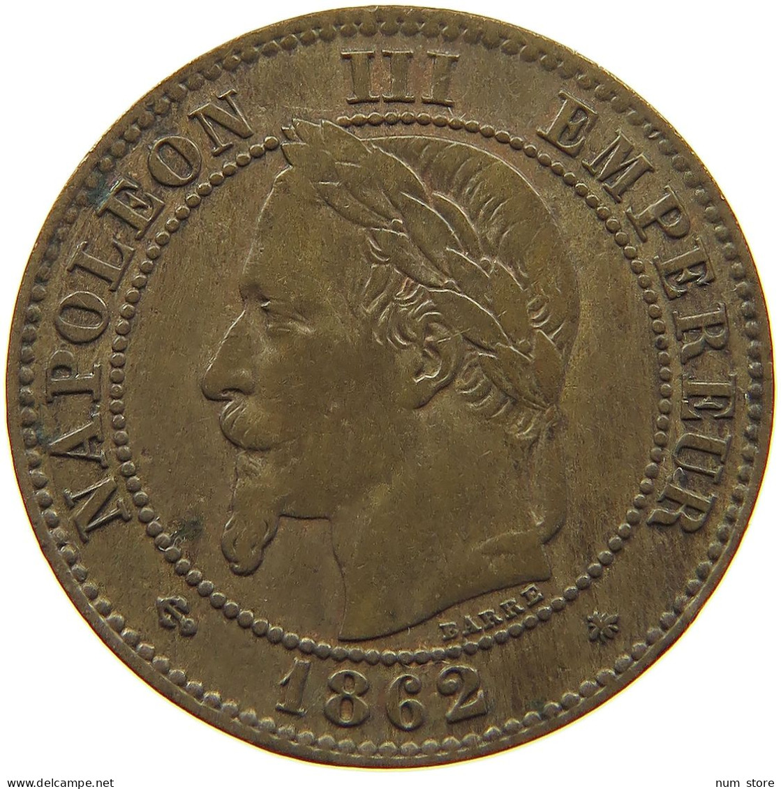 FRANCE 2 CENTIMES 1862 A Napoleon III. (1852-1870) #a012 0547 - 2 Centimes