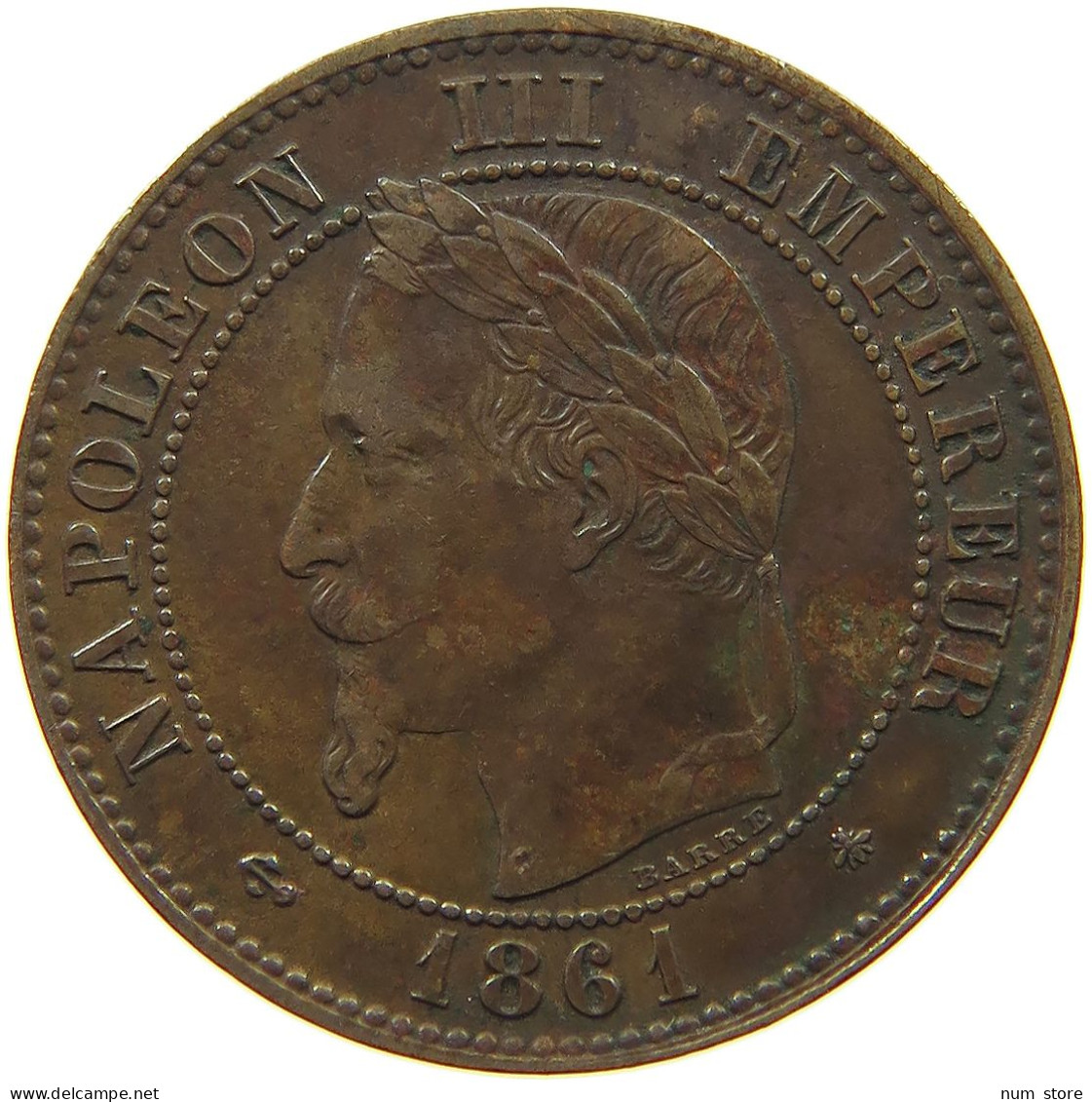 FRANCE 2 CENTIMES 1861 A Napoleon III. (1852-1870) #c082 0197 - 2 Centimes