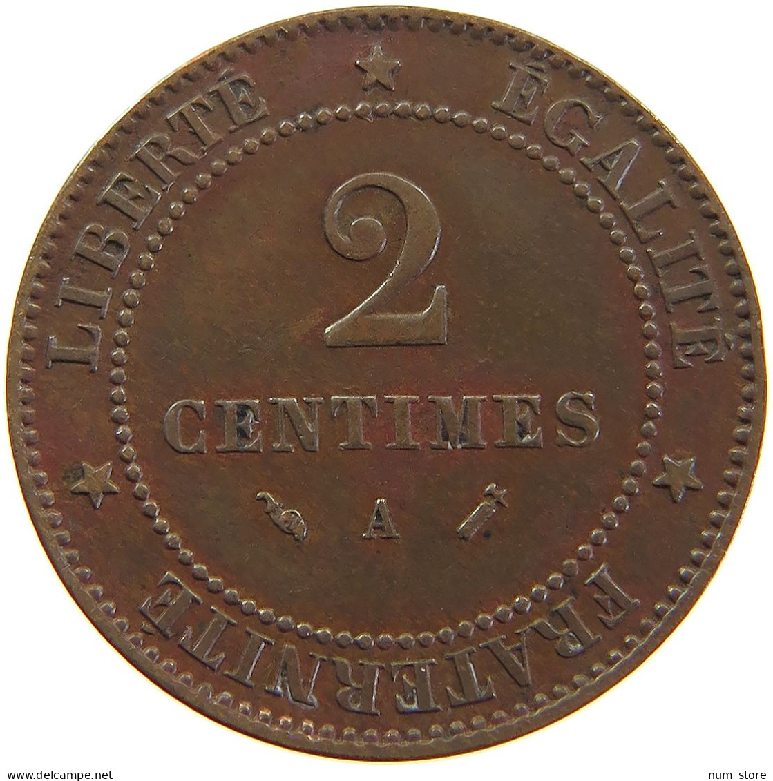 FRANCE 2 CENTIMES 1891 A  #a059 0145 - 2 Centimes