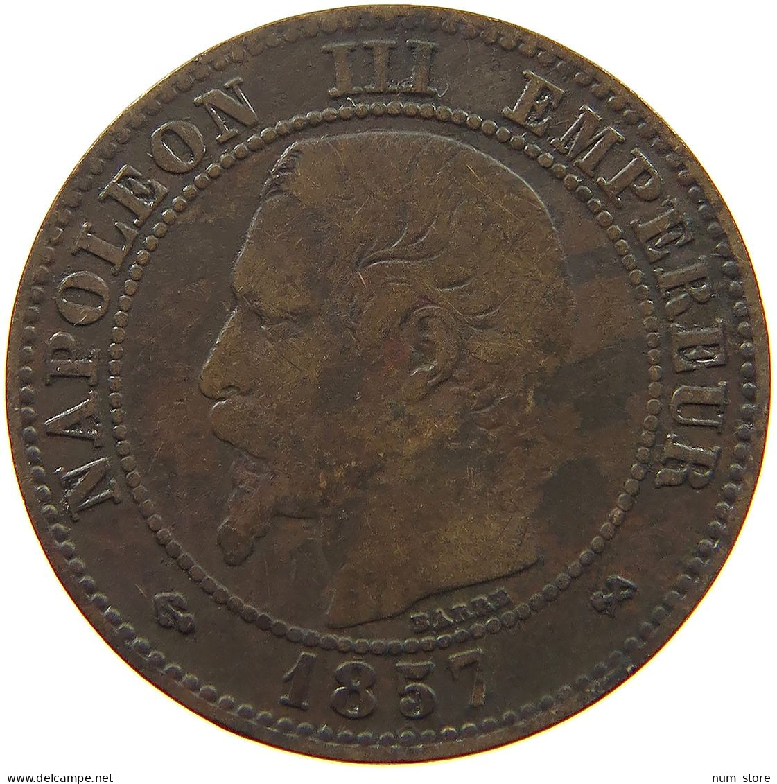 FRANCE 2 CENTIMES 1857 B Napoleon III. (1852-1870) #a013 0591 - 2 Centimes