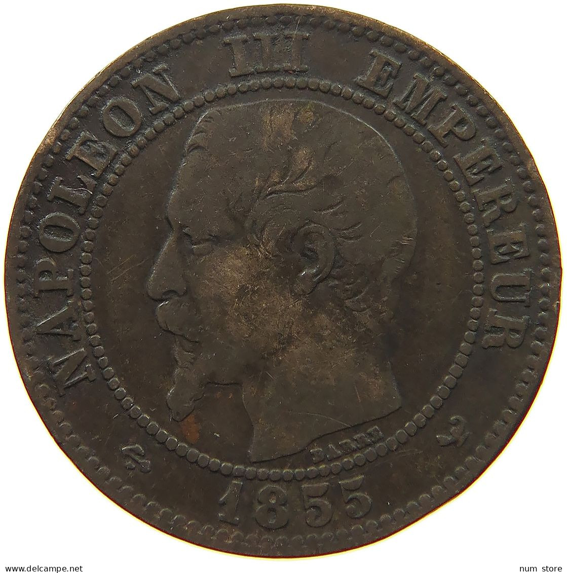 FRANCE 2 CENTIMES 1855 W Napoleon III. (1852-1870) #s078 0775 - 2 Centimes