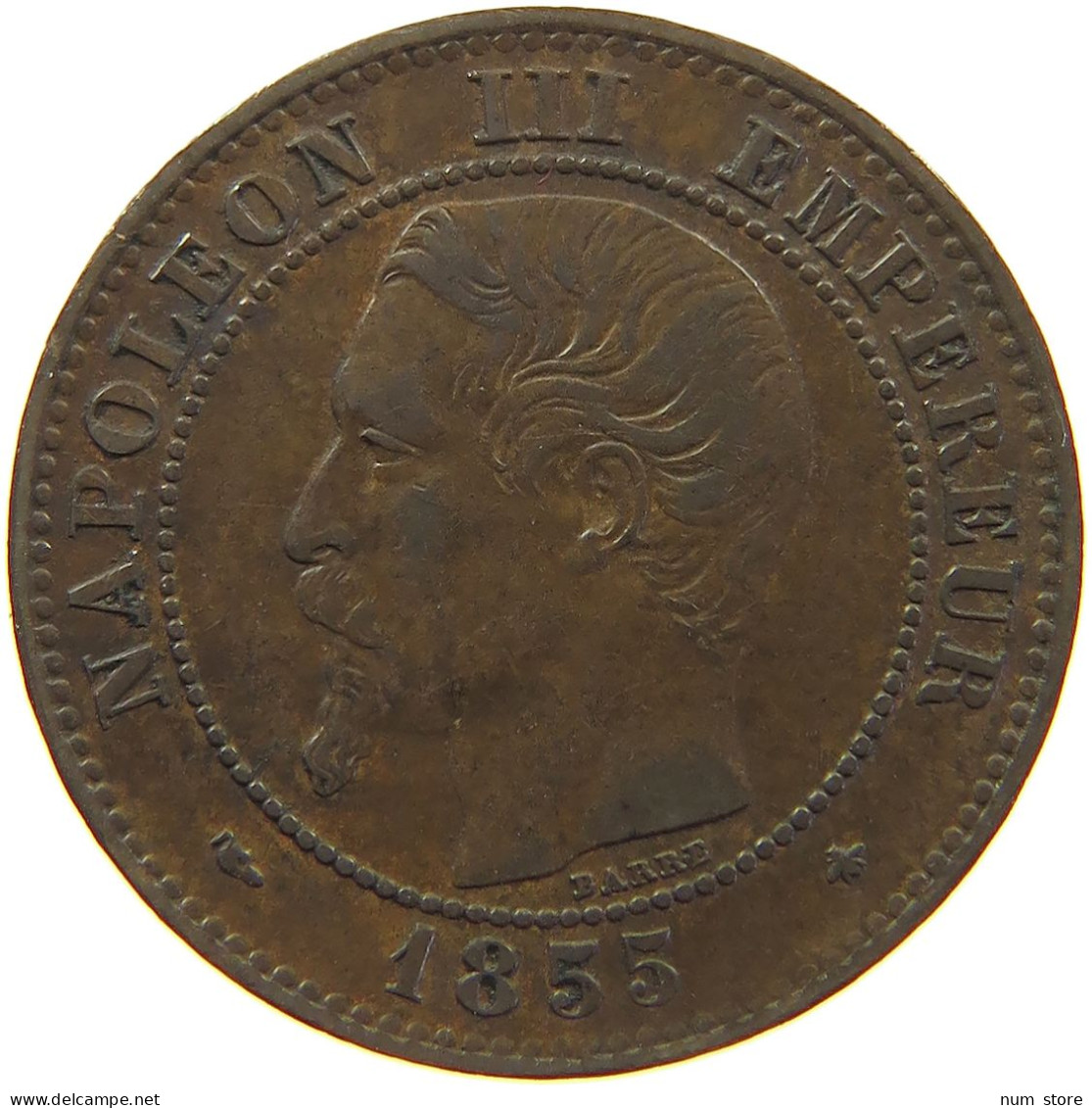 FRANCE 2 CENTIMES 1855 BB Napoleon III. (1852-1870) #c063 0053 - 2 Centimes