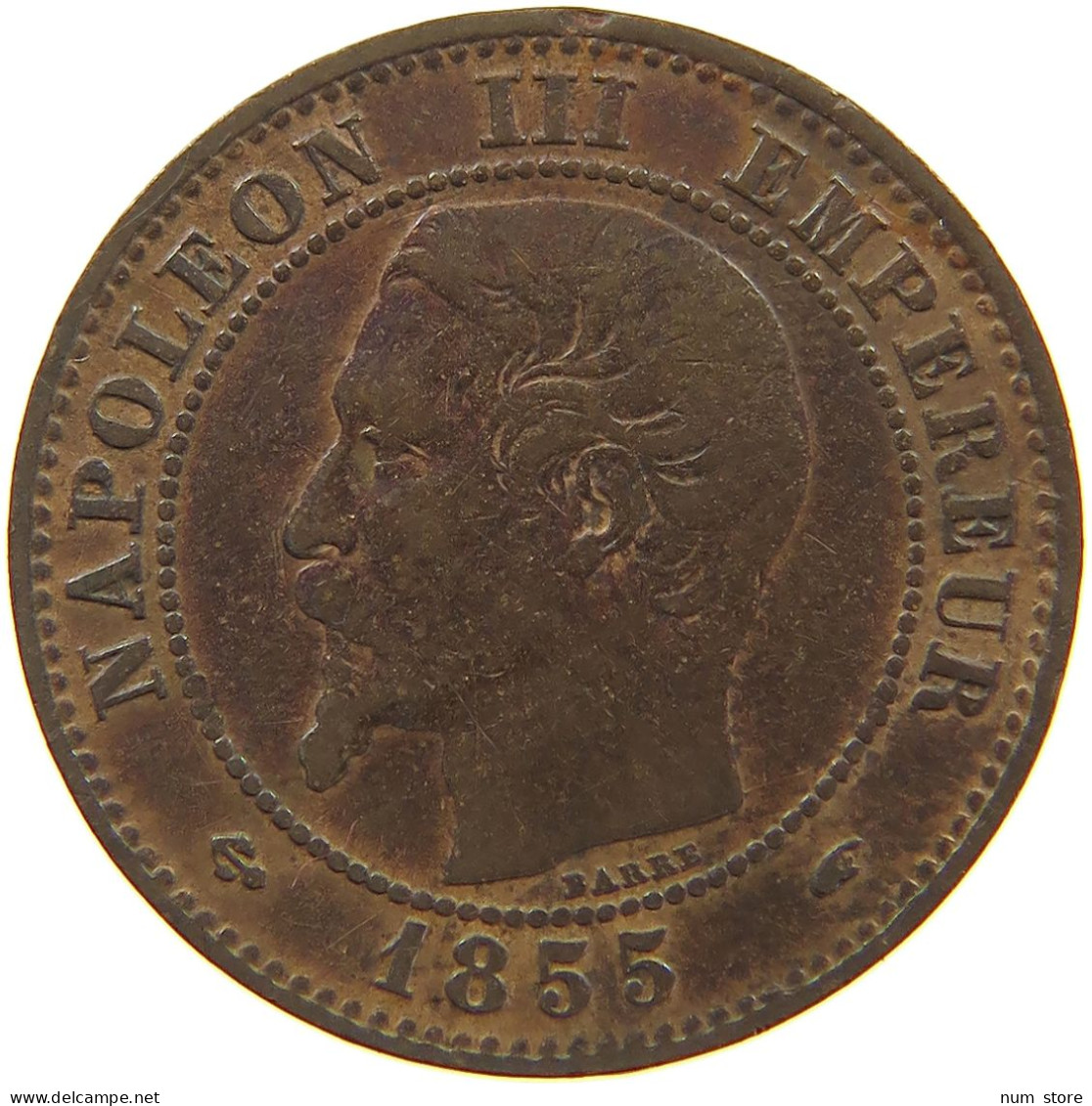 FRANCE 2 CENTIMES 1855 A Napoleon III. (1852-1870) #a085 0581 - 2 Centimes