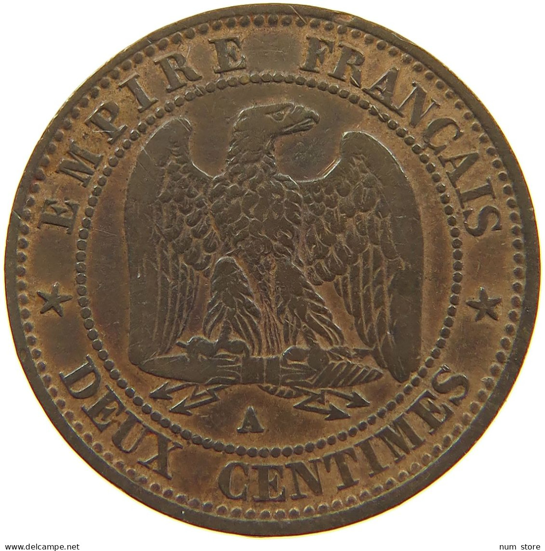 FRANCE 2 CENTIMES 1855 A Napoleon III. (1852-1870) #a085 0581 - 2 Centimes