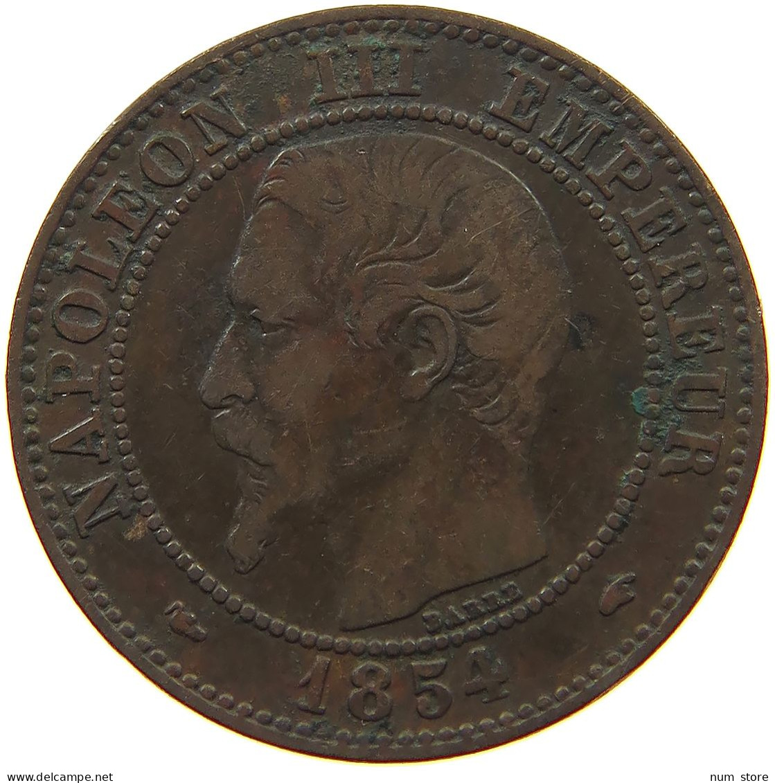 FRANCE 2 CENTIMES 1854 A Napoleon III. (1852-1870) #s078 0773 - 2 Centimes