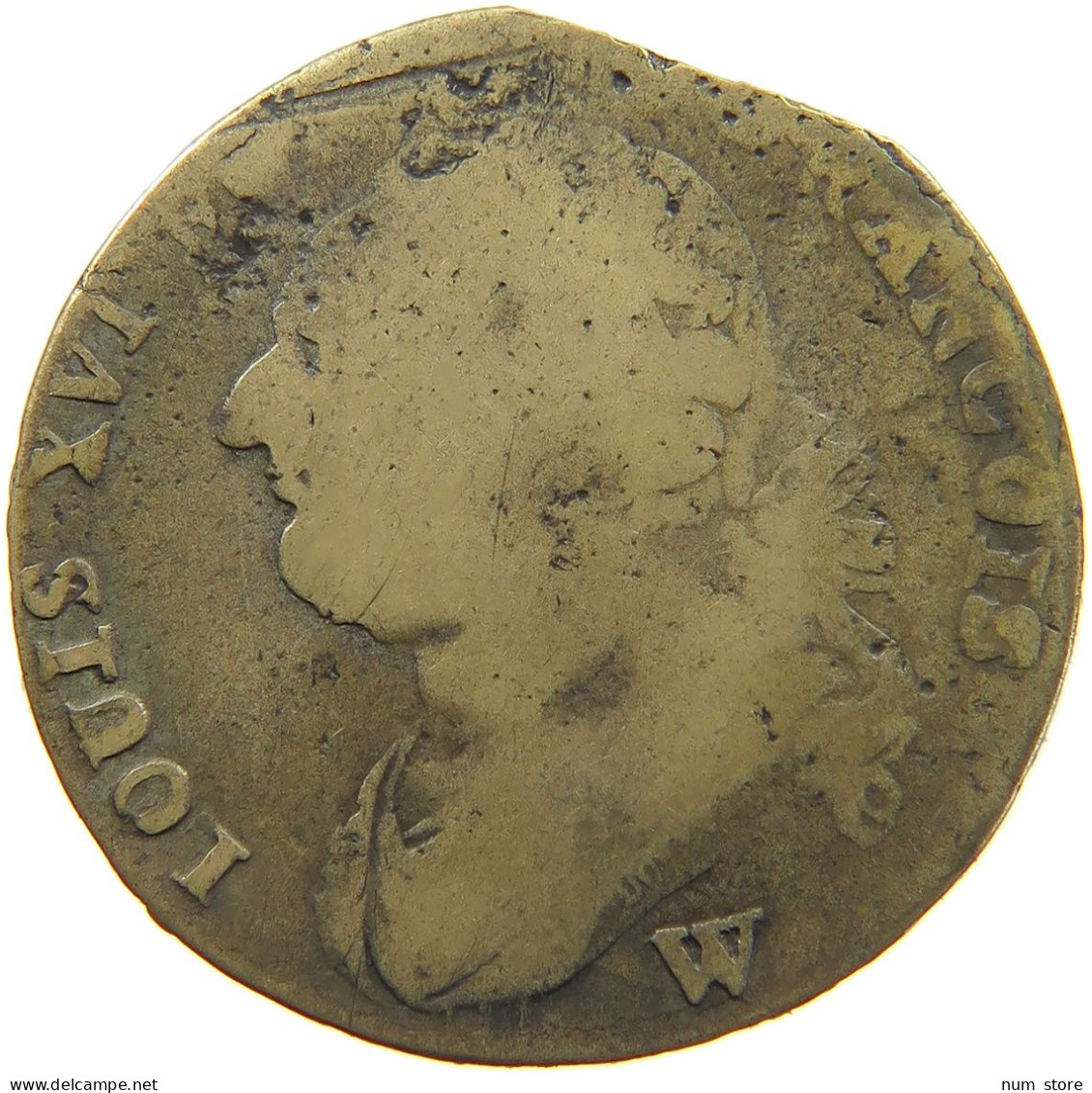 FRANCE 12 DENIERS 1792 W Louis XVI (1774-1793) #a059 0331 - 1791-1792 Constitución 