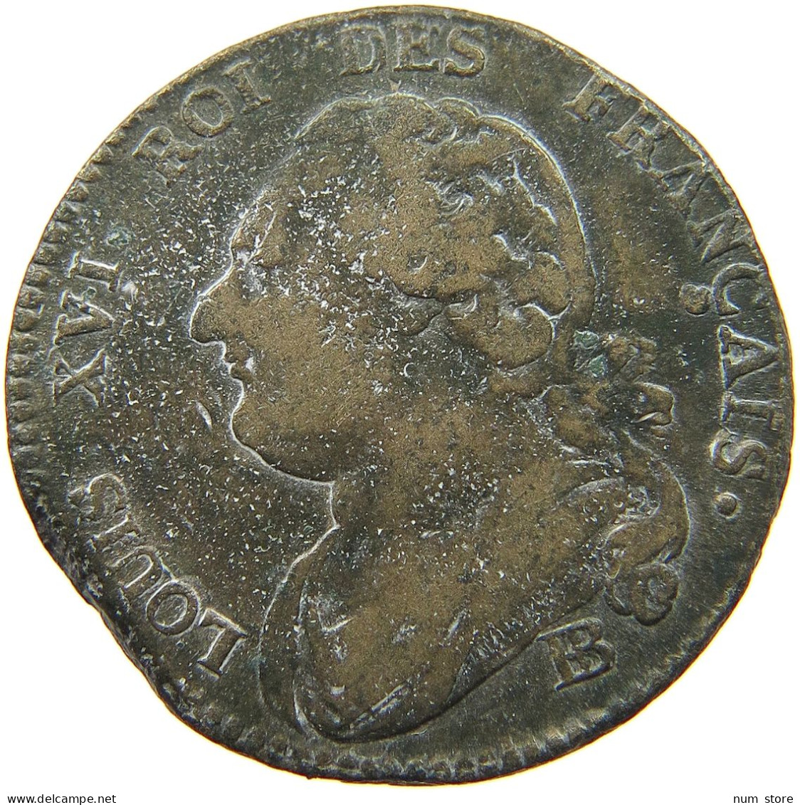FRANCE 12 DENIERS 1792 BB Louis XVI. (1774-1793) #t112 0095 - 1791-1792 Constitución 