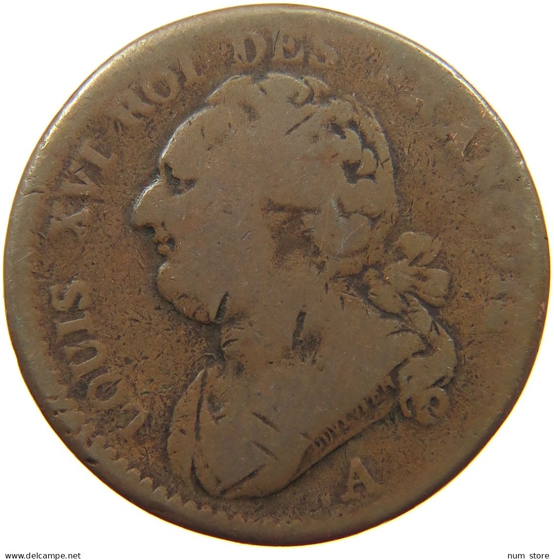 FRANCE 12 DENIERS 1792 A AN 4 Louis XVI (1774-1793) #s077 0161 - 1791-1792 Constitución 