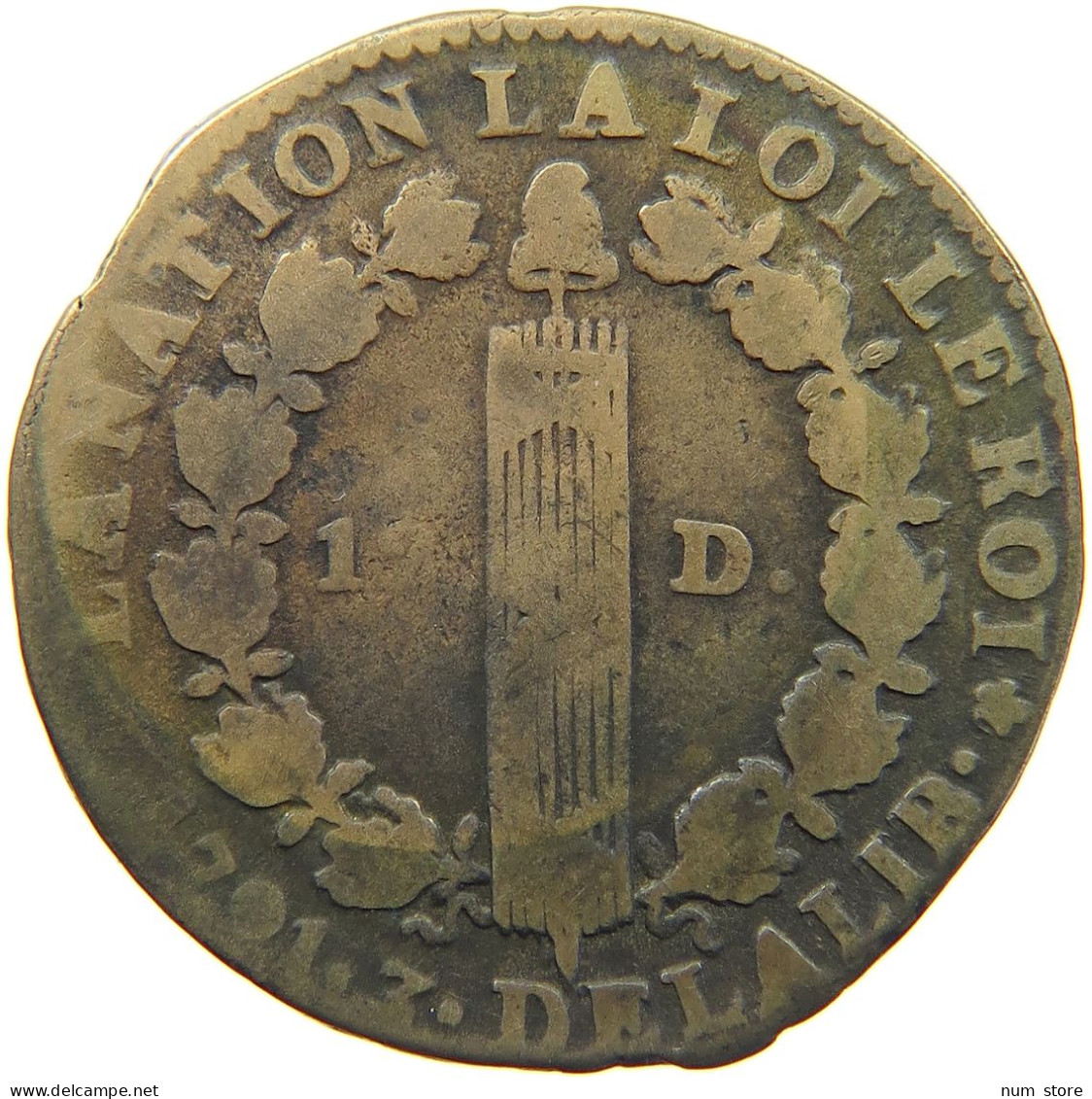 FRANCE 12 DENIERS 1791 A Louis XVI (1774-1793) #c033 0237 - 1791-1792 Verfassung 