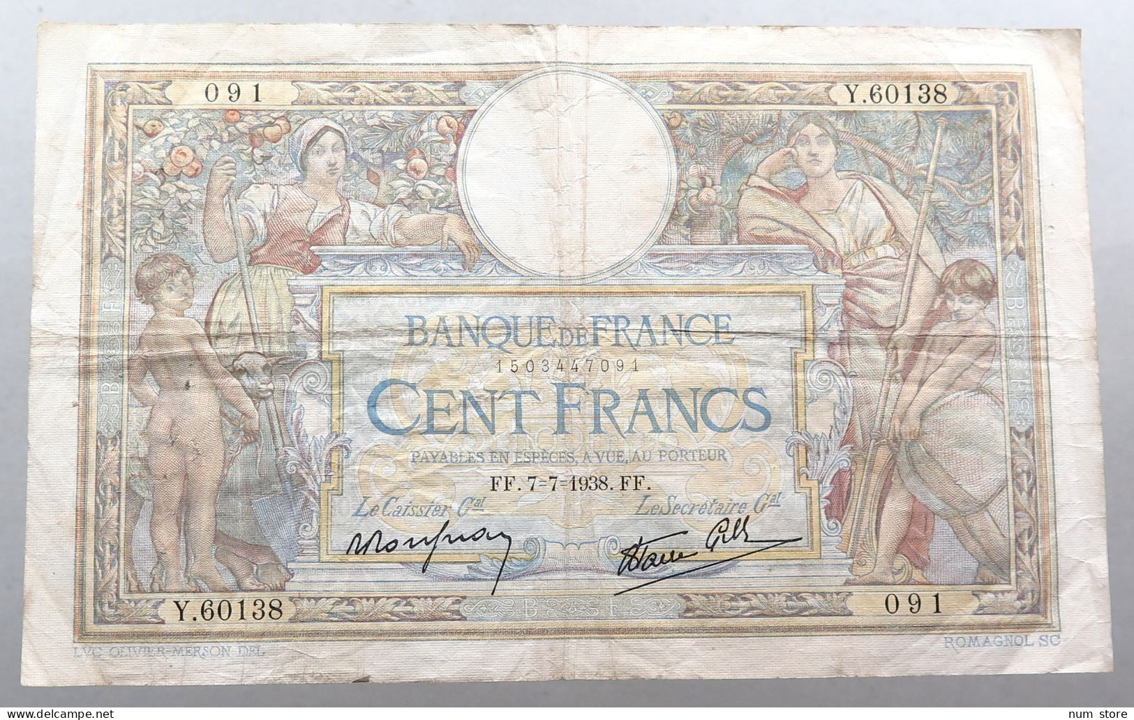 FRANCE 100 FRANCS 1938  #alb052 0751 - Autres & Non Classés