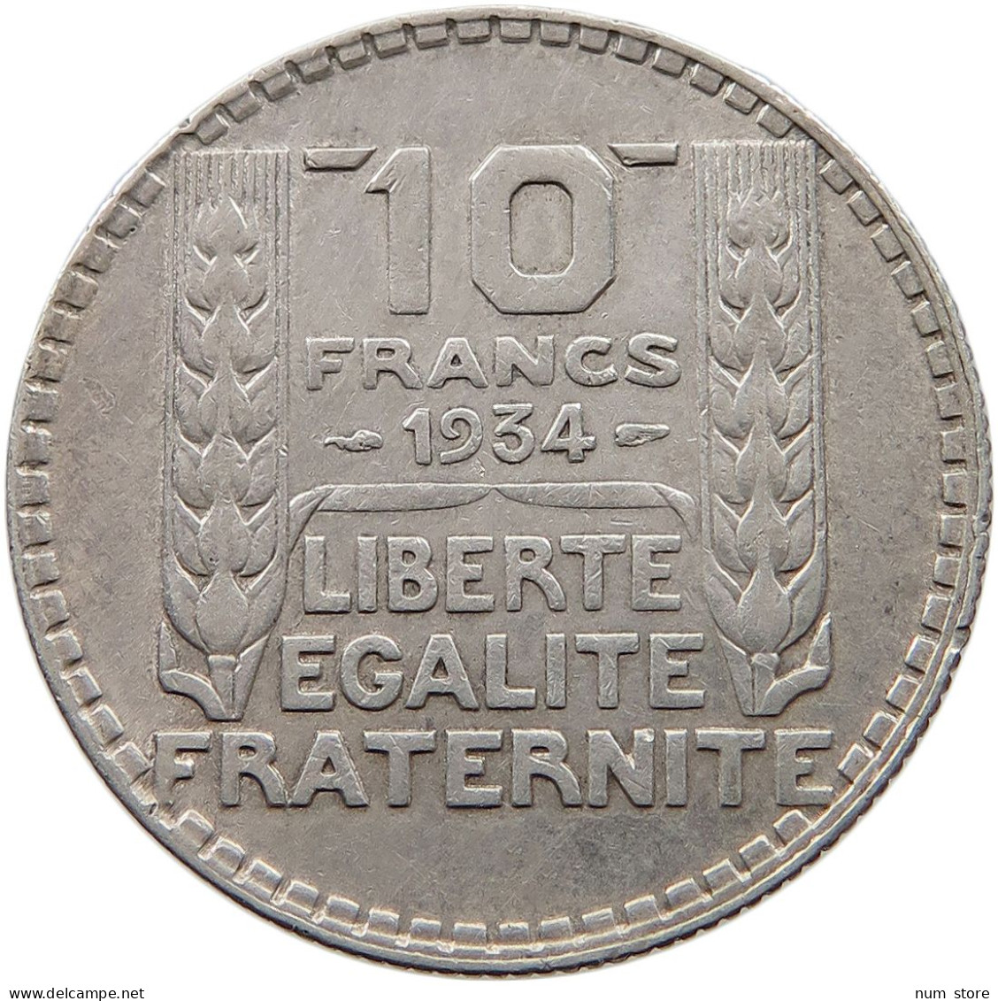 FRANCE 10 FRANCS 1934 DOUBLED BEADS #t063 0275 - 10 Francs