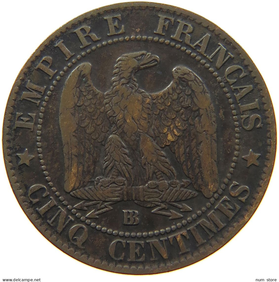 FRANCE 5 CENTIMES 1864 BB Napoleon III. (1852-1870) #s007 0121 - 5 Centimes