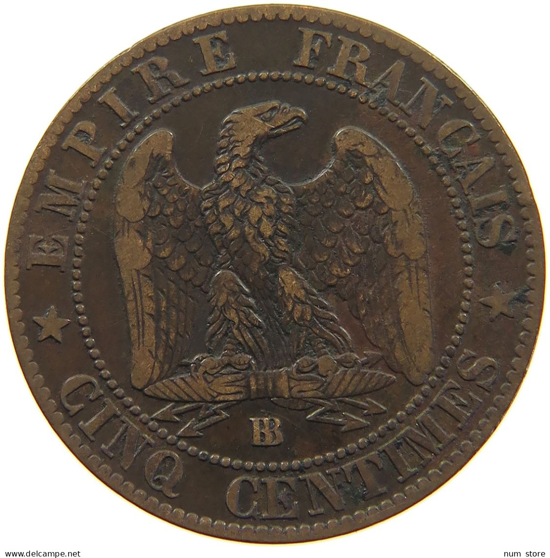 FRANCE 5 CENTIMES 1862 BB Napoleon III. (1852-1870) #c046 0107 - 5 Centimes
