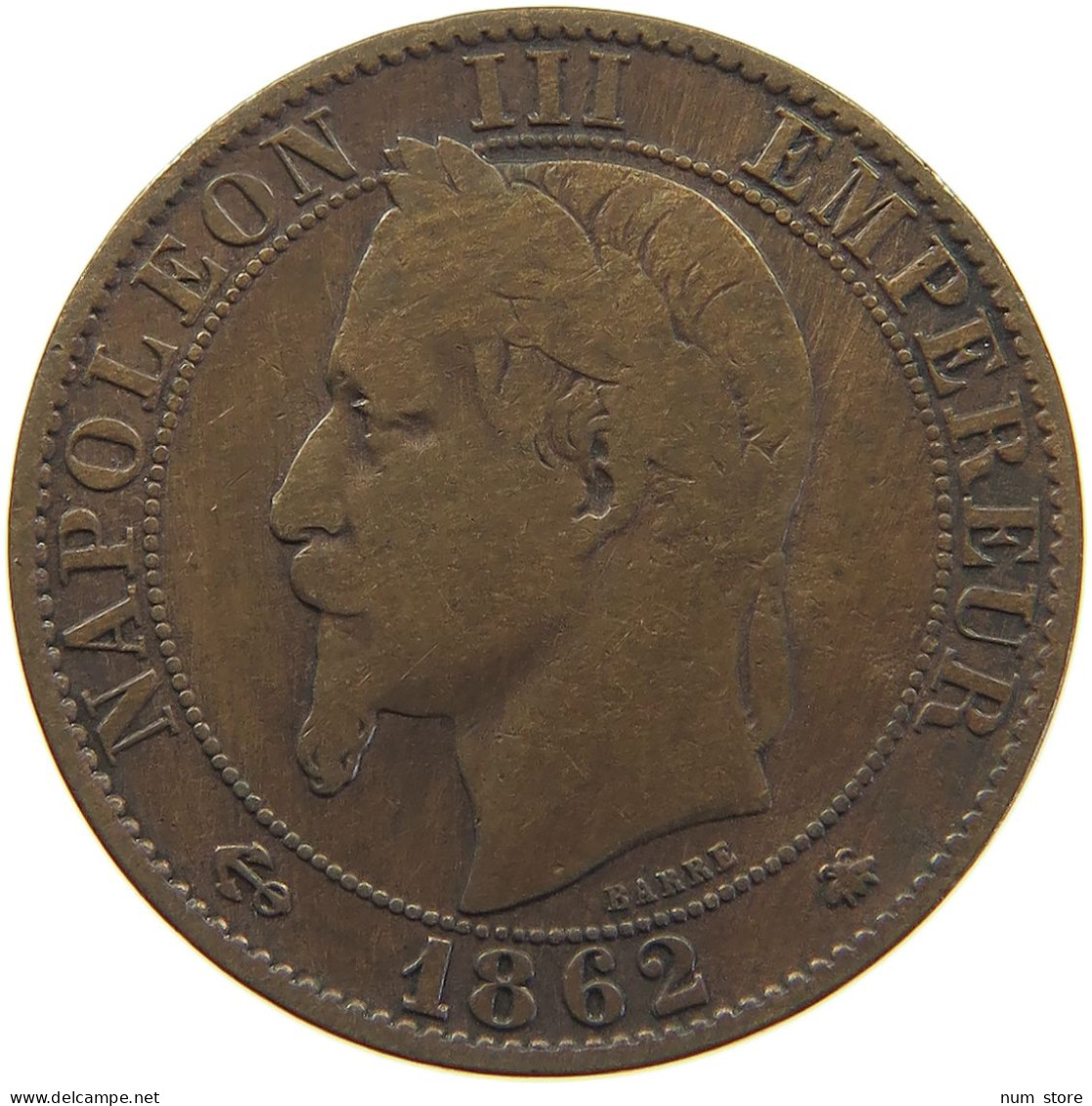 FRANCE 5 CENTIMES 1862 A Napoleon III. (1852-1870) #c080 0337 - 5 Centimes