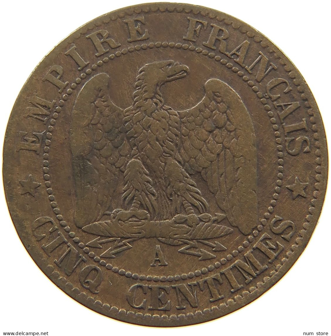 FRANCE 5 CENTIMES 1862 A Napoleon III. (1852-1870) #c080 0337 - 5 Centimes