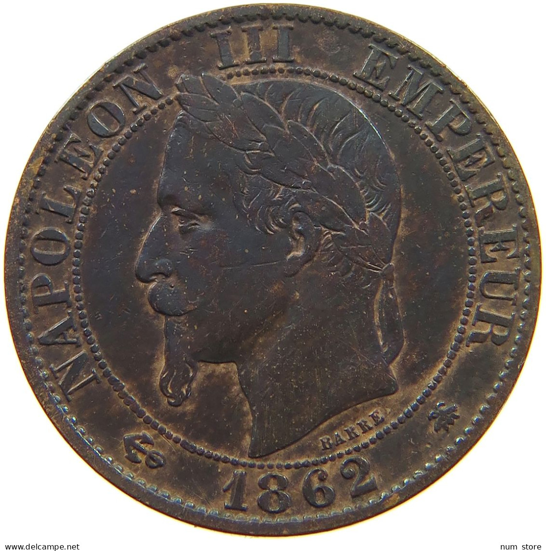 FRANCE 5 CENTIMES 1862 A Napoleon III. (1852-1870) #t156 0609 - 5 Centimes