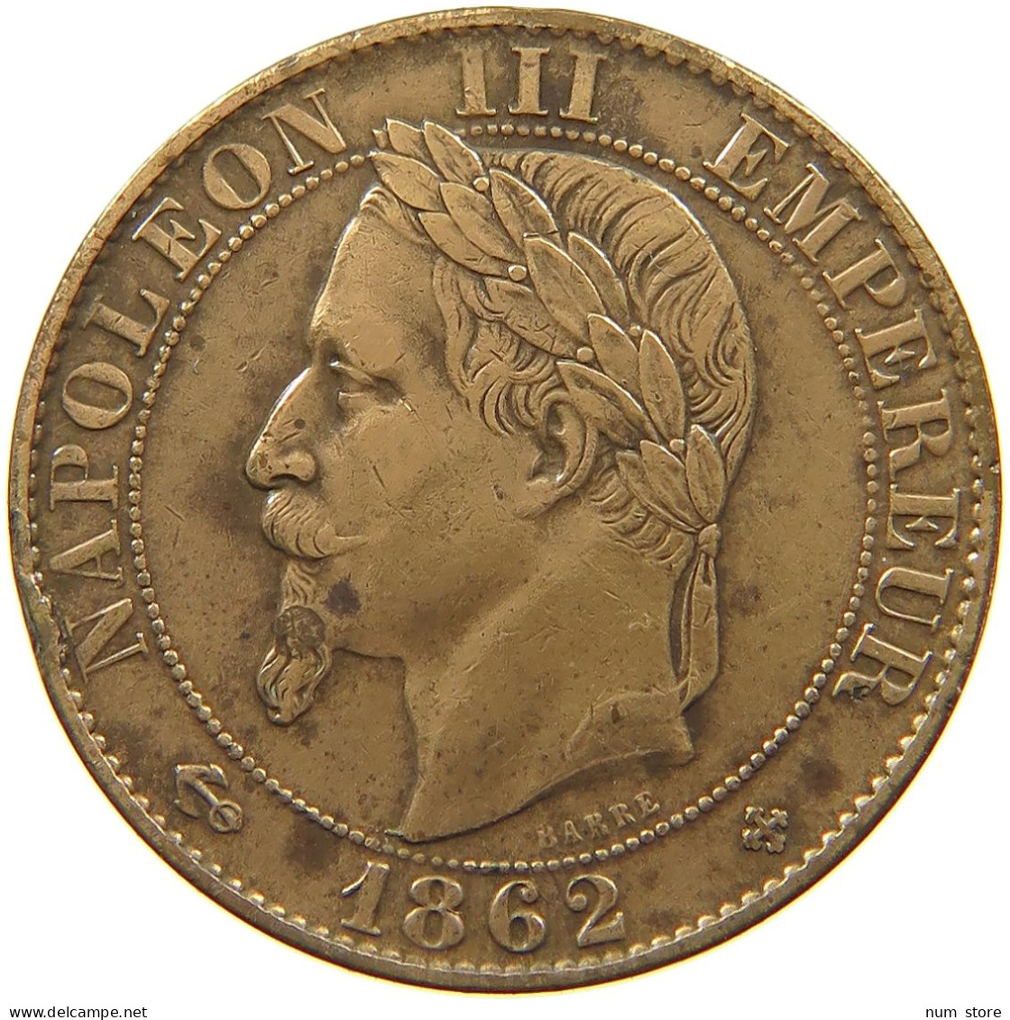 FRANCE 5 CENTIMES 1862 BB Napoleon III. (1852-1870) #a032 0071 - 5 Centimes