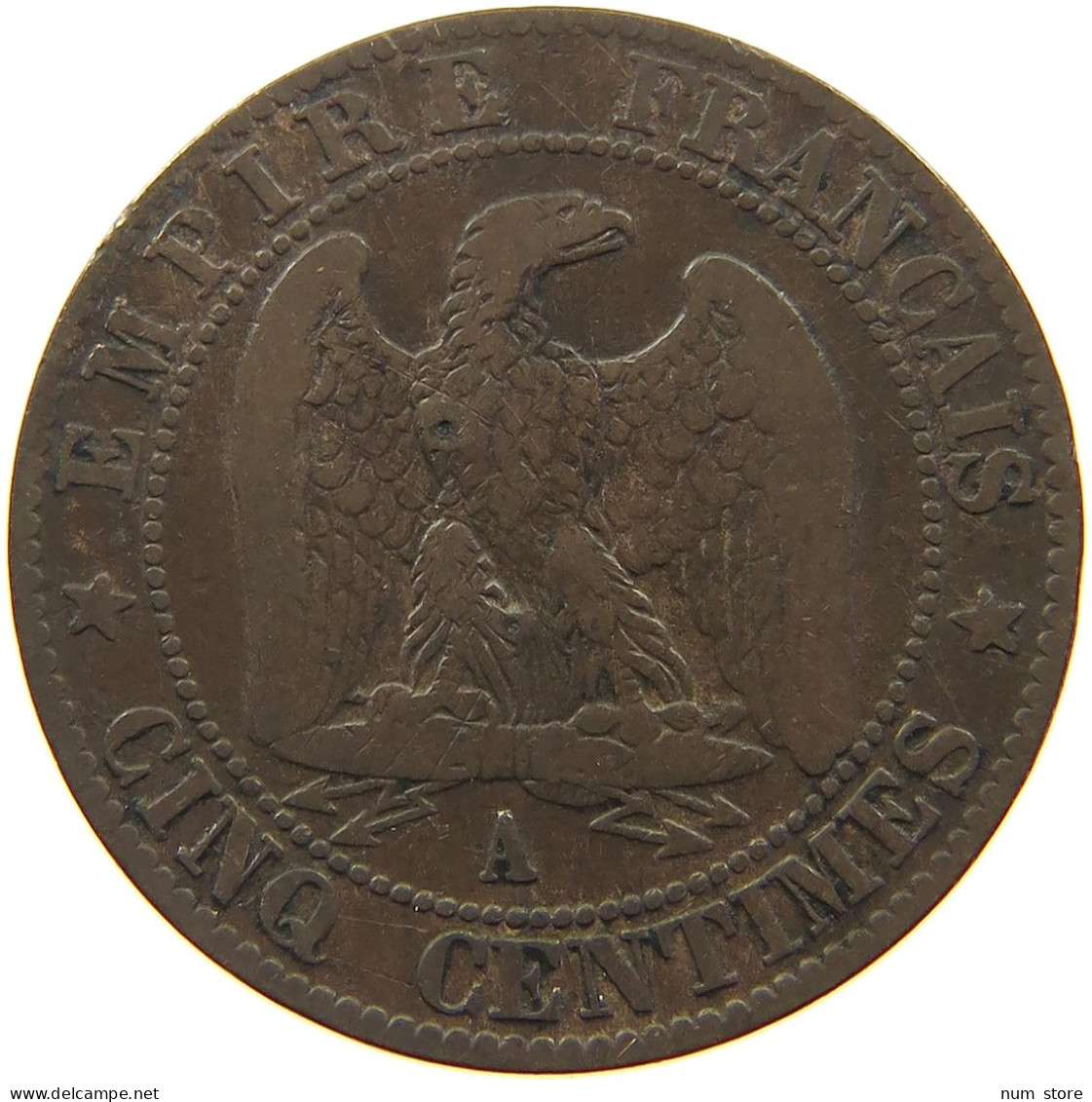 FRANCE 5 CENTIMES 1856 A Napoleon III. (1852-1870) #a011 0277 - 5 Centimes