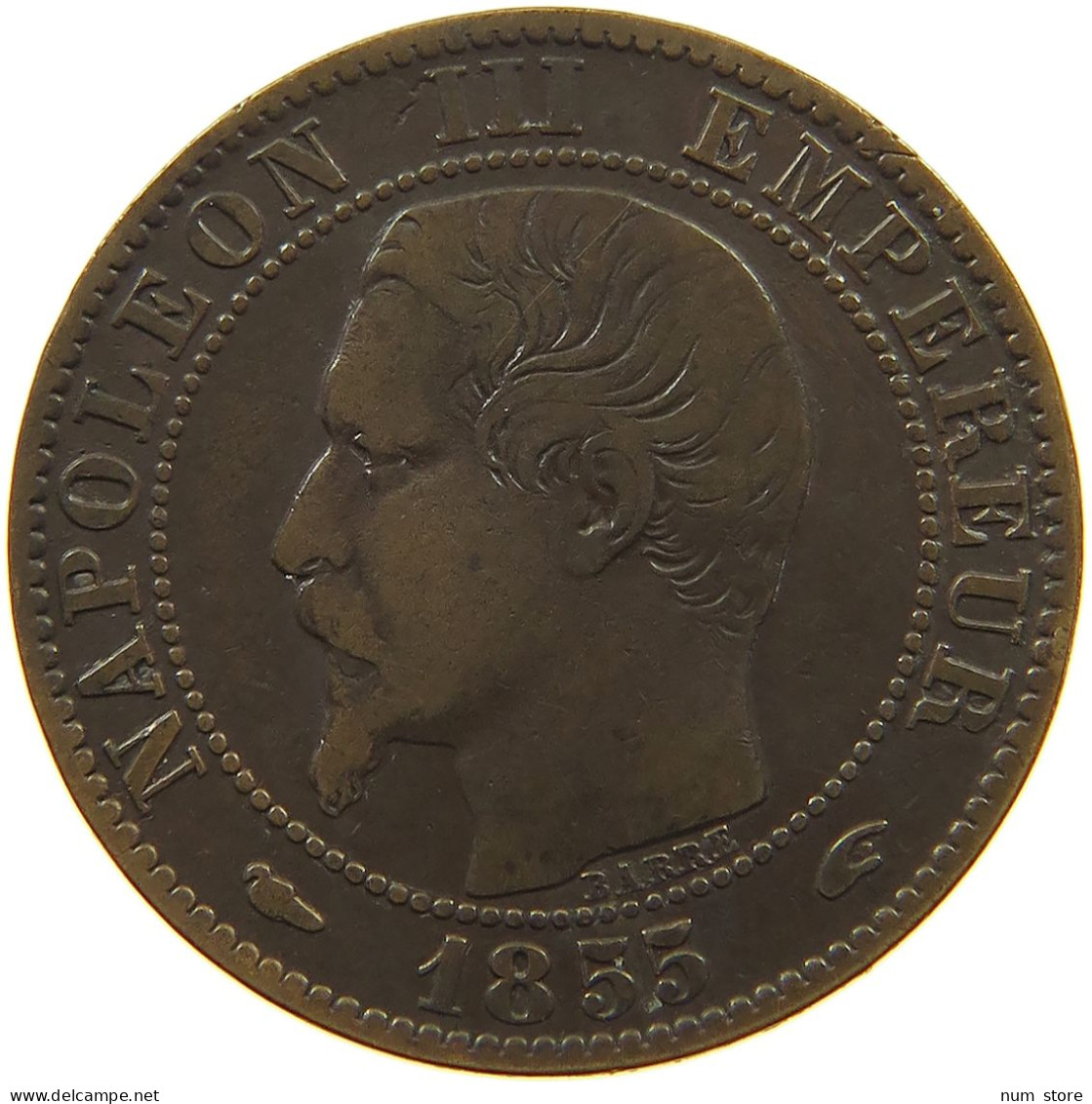 FRANCE 5 CENTIMES 1855 A Napoleon III. (1852-1870) #a059 0229 - 5 Centimes