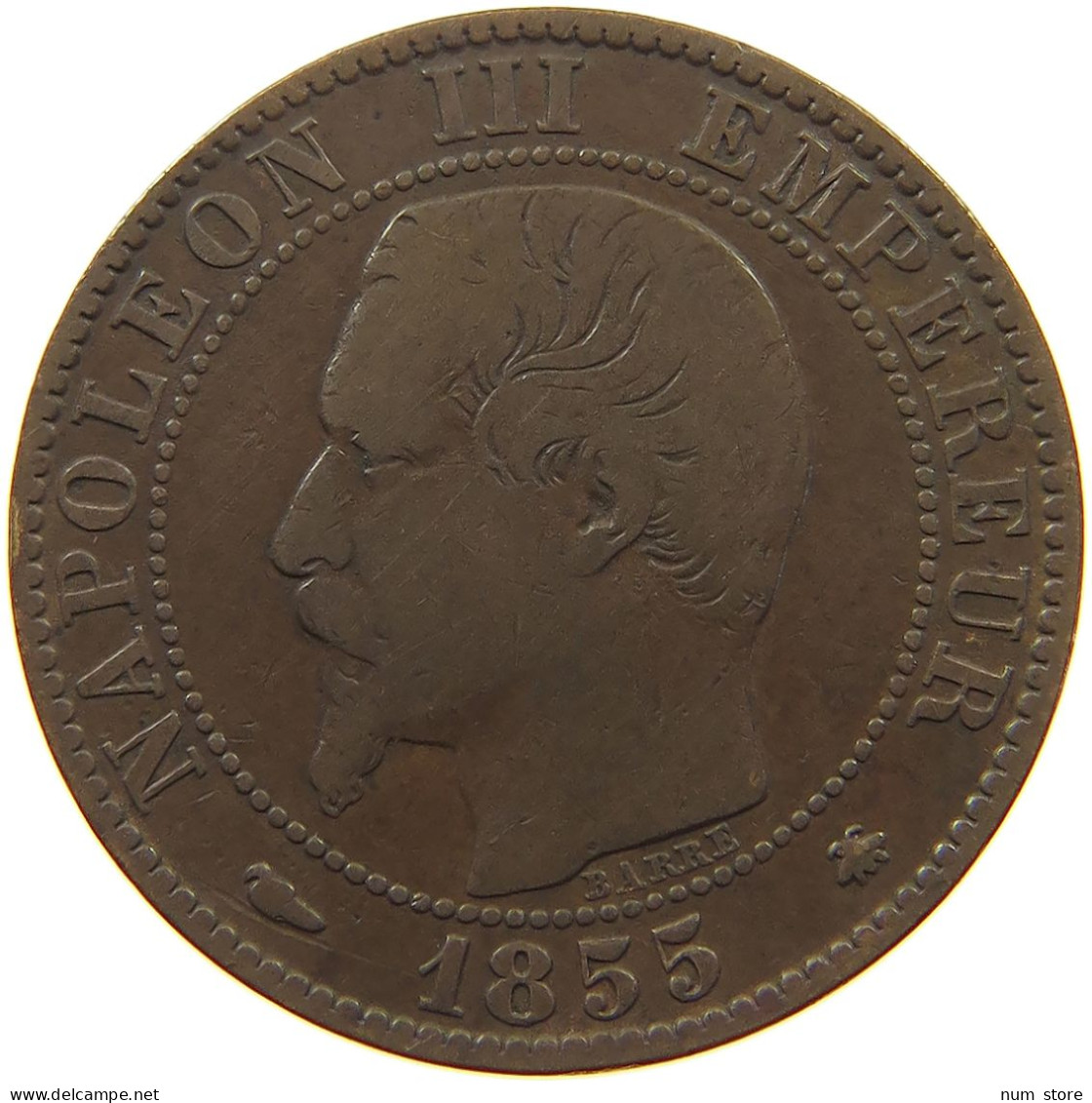 FRANCE 5 CENTIMES 1855 BB Napoleon III. (1852-1870) #a059 0215 - 5 Centimes