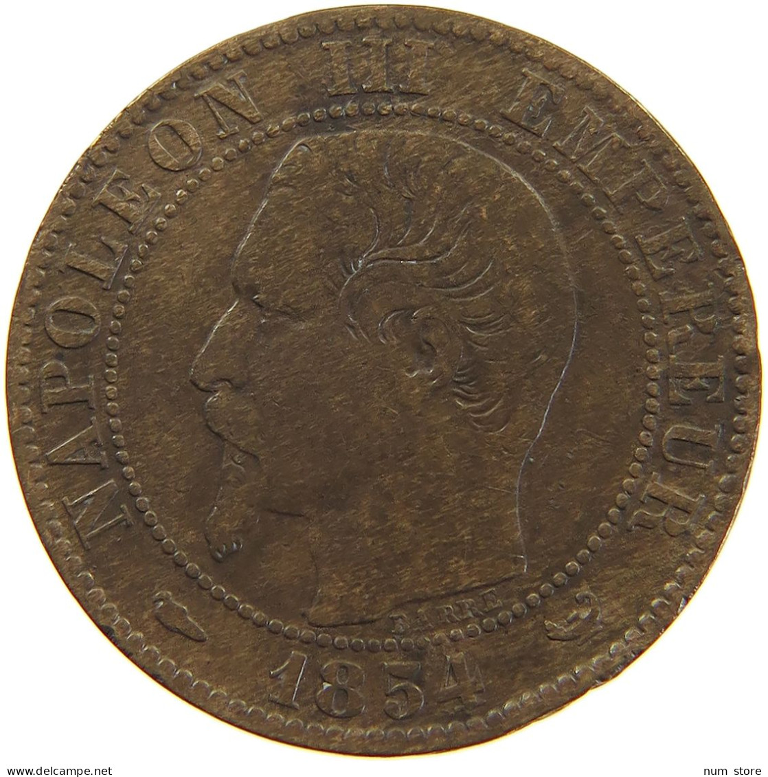 FRANCE 5 CENTIMES 1854 W Napoleon III. (1852-1870) #a059 0197 - 5 Centimes