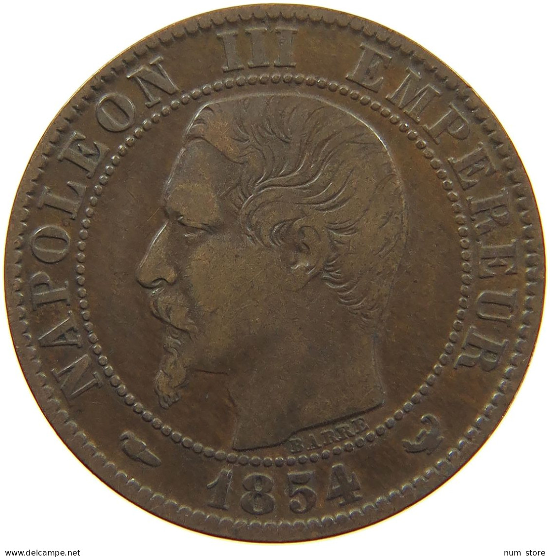 FRANCE 5 CENTIMES 1854 W Napoleon III. (1852-1870) #c061 0091 - 5 Centimes