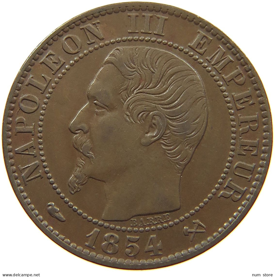 FRANCE 5 CENTIMES 1854 B Napoleon III. (1852-1870) #t111 1047 - 5 Centimes