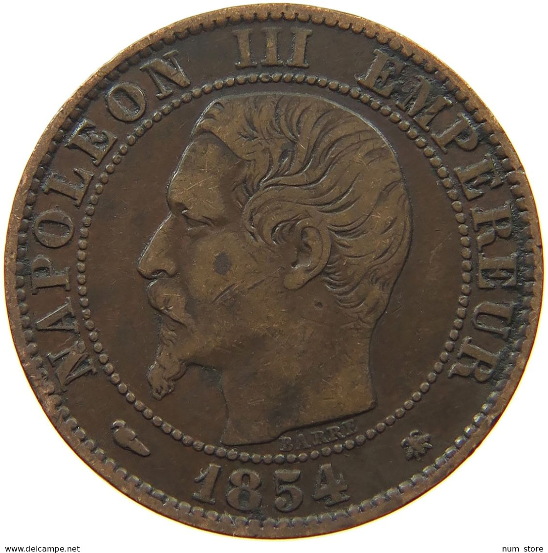 FRANCE 5 CENTIMES 1854 BB Napoleon III. (1852-1870) #s077 0367 - 5 Centimes