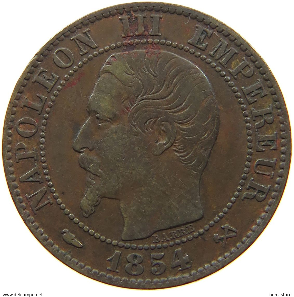 FRANCE 5 CENTIMES 1854 B Napoleon III. (1852-1870) #a095 0197 - 5 Centimes
