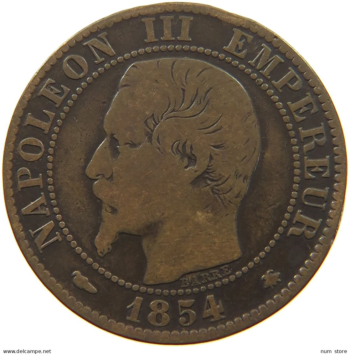 FRANCE 5 CENTIMES 1854 BB Napoleon III. (1852-1870) #a059 0217 - 5 Centimes