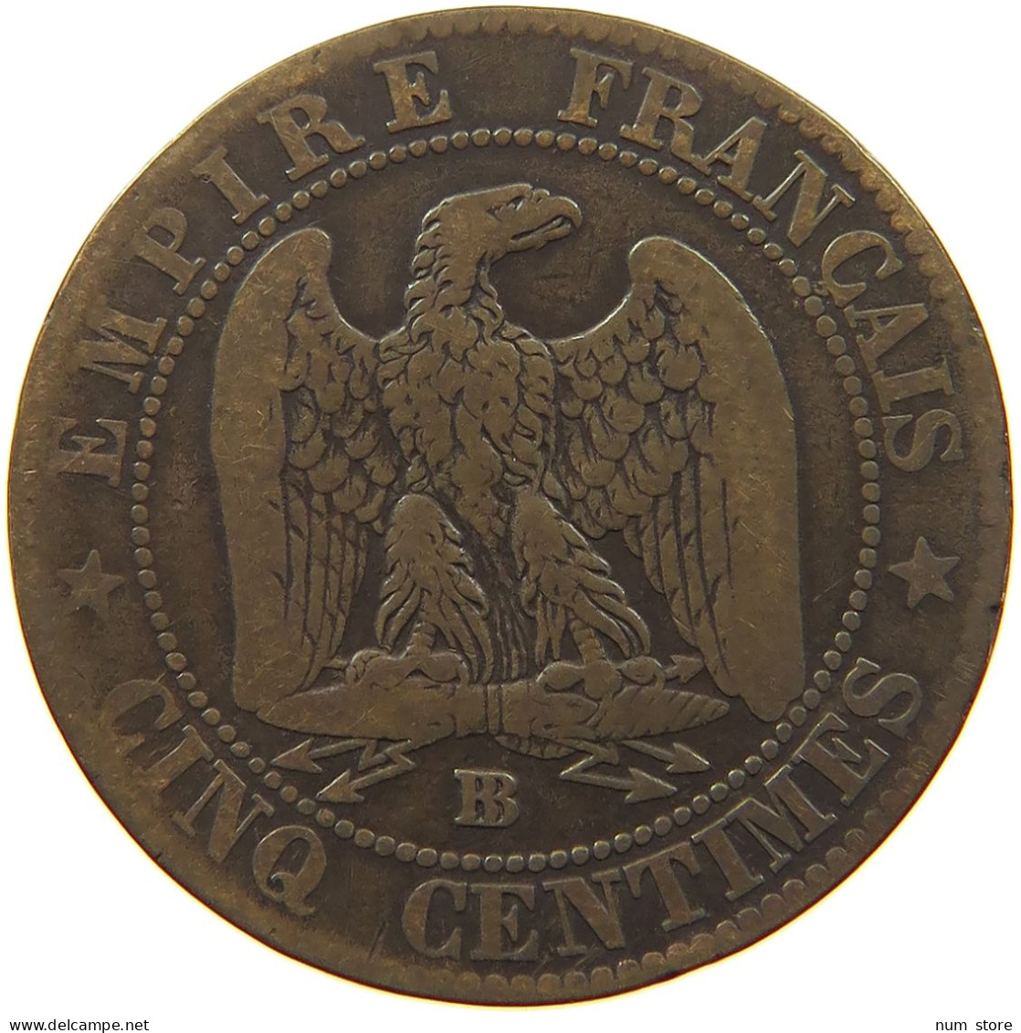 FRANCE 5 CENTIMES 1854 BB Napoleon III. (1852-1870) #a059 0217 - 5 Centimes