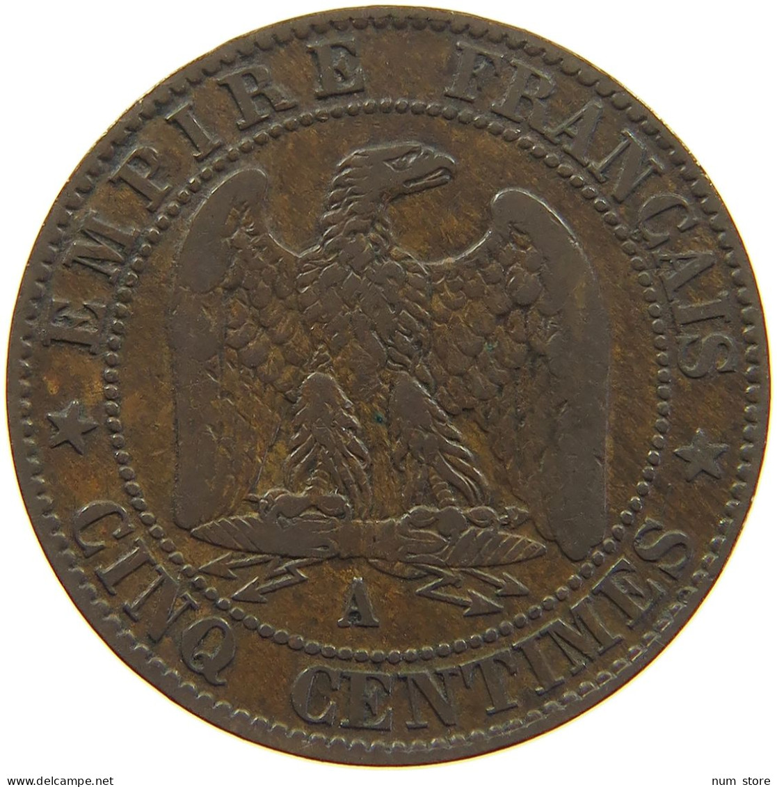 FRANCE 5 CENTIMES 1854 A Napoleon III. (1852-1870) #c046 0097 - 5 Centimes