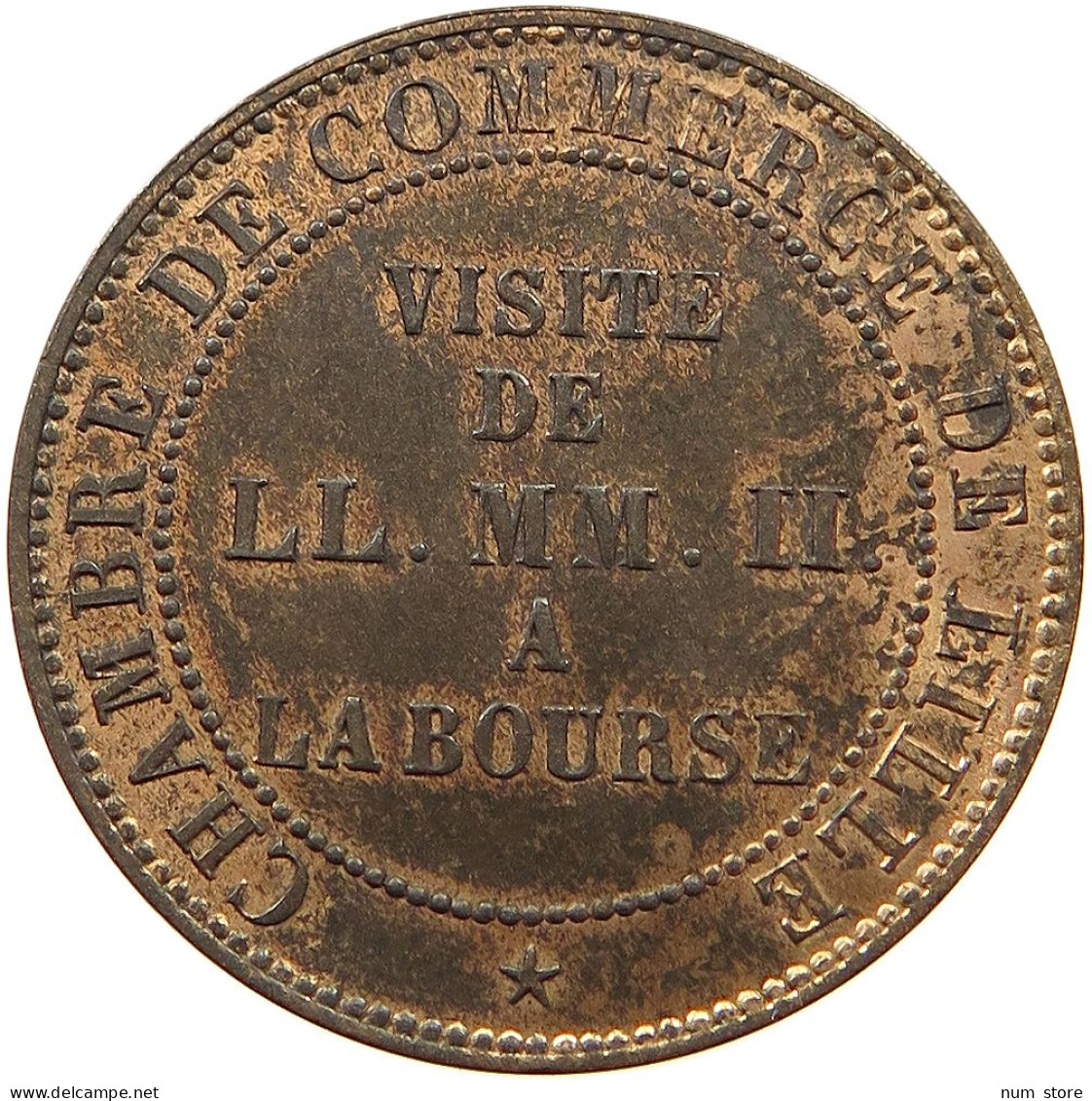 FRANCE 5 CENTIMES 1853 LILLE Napoleon III. (1852-1870) 5 CENTIMES 1853 VISIT BOURSE LILLE #t058 0081 - 5 Centimes