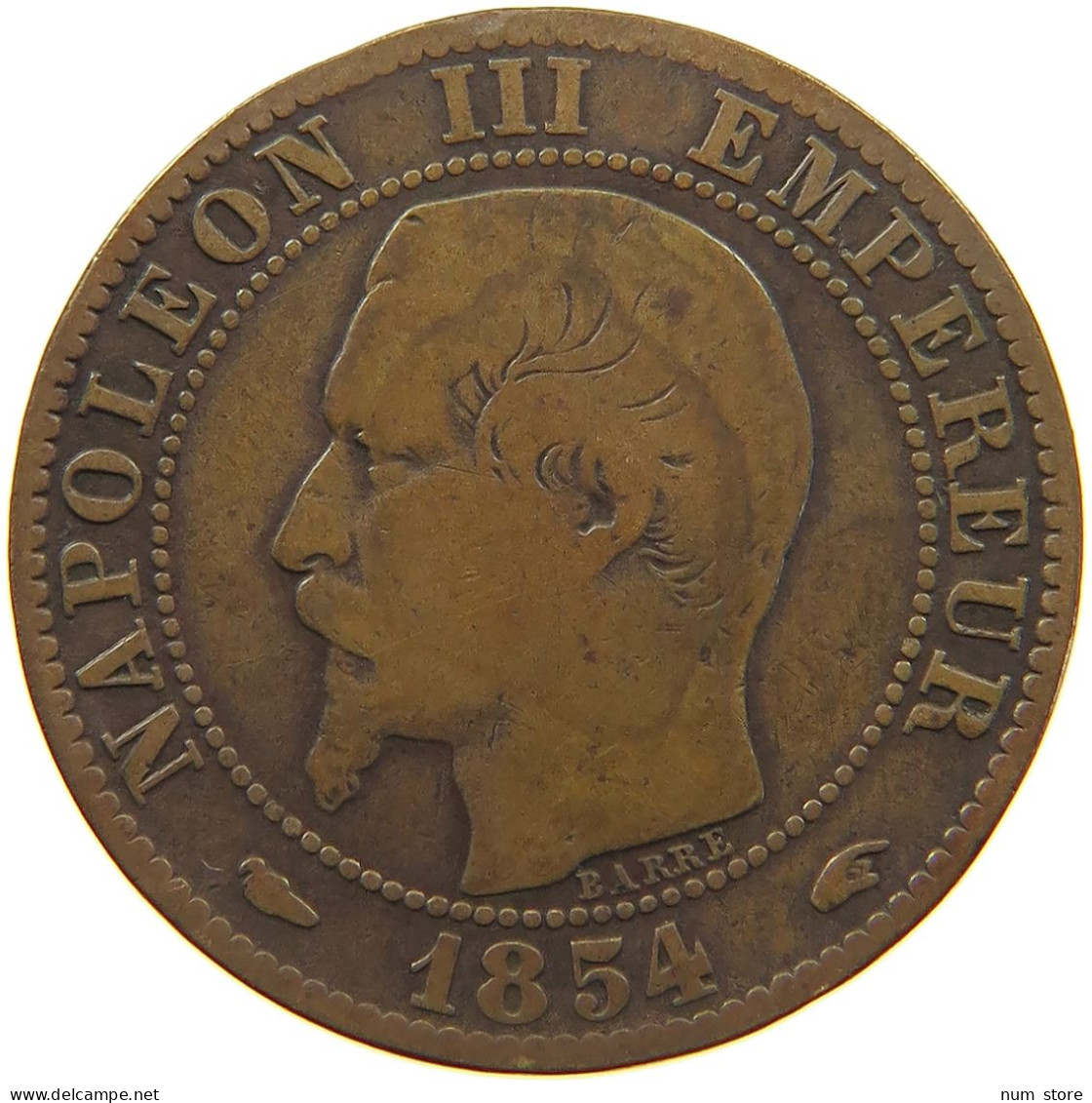 FRANCE 5 CENTIMES 1854 A Napoleon III. (1852-1870) #a059 0219 - 5 Centimes