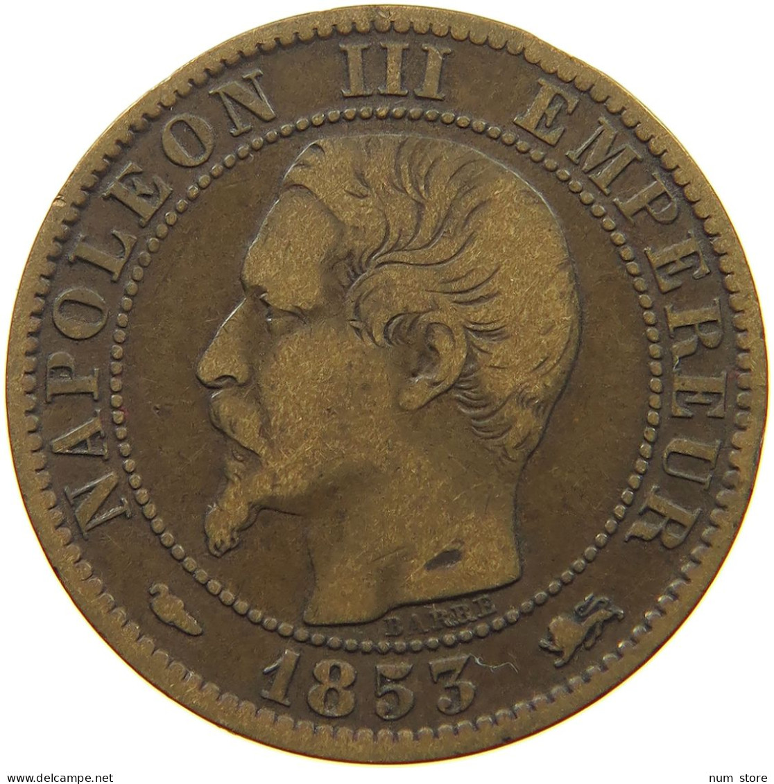 FRANCE 5 CENTIMES 1853 D Napoleon III. (1852-1870) #a092 0713 - 5 Centimes