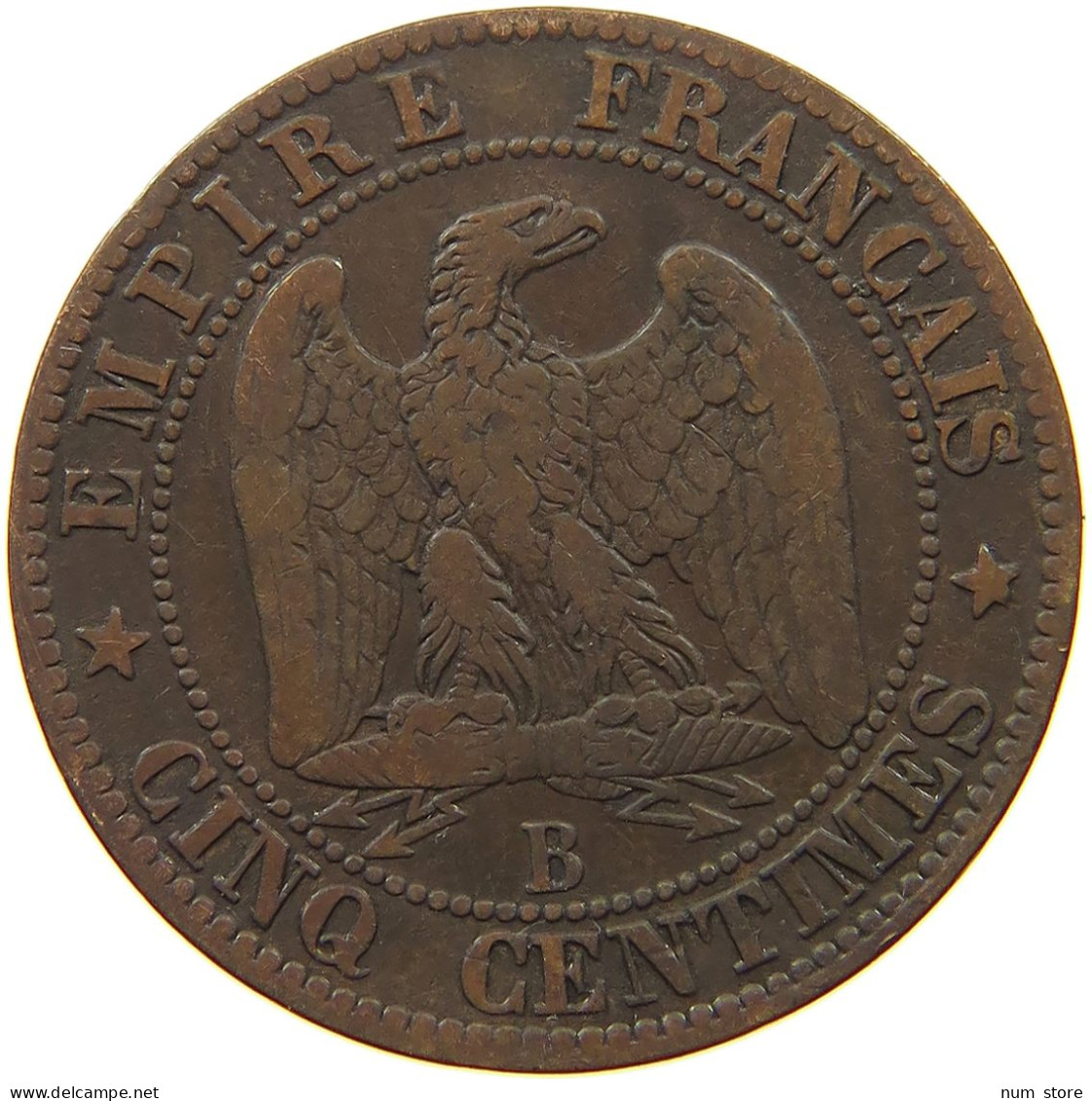 FRANCE 5 CENTIMES 1853 B Napoleon III. (1852-1870) #s077 0373 - 5 Centimes