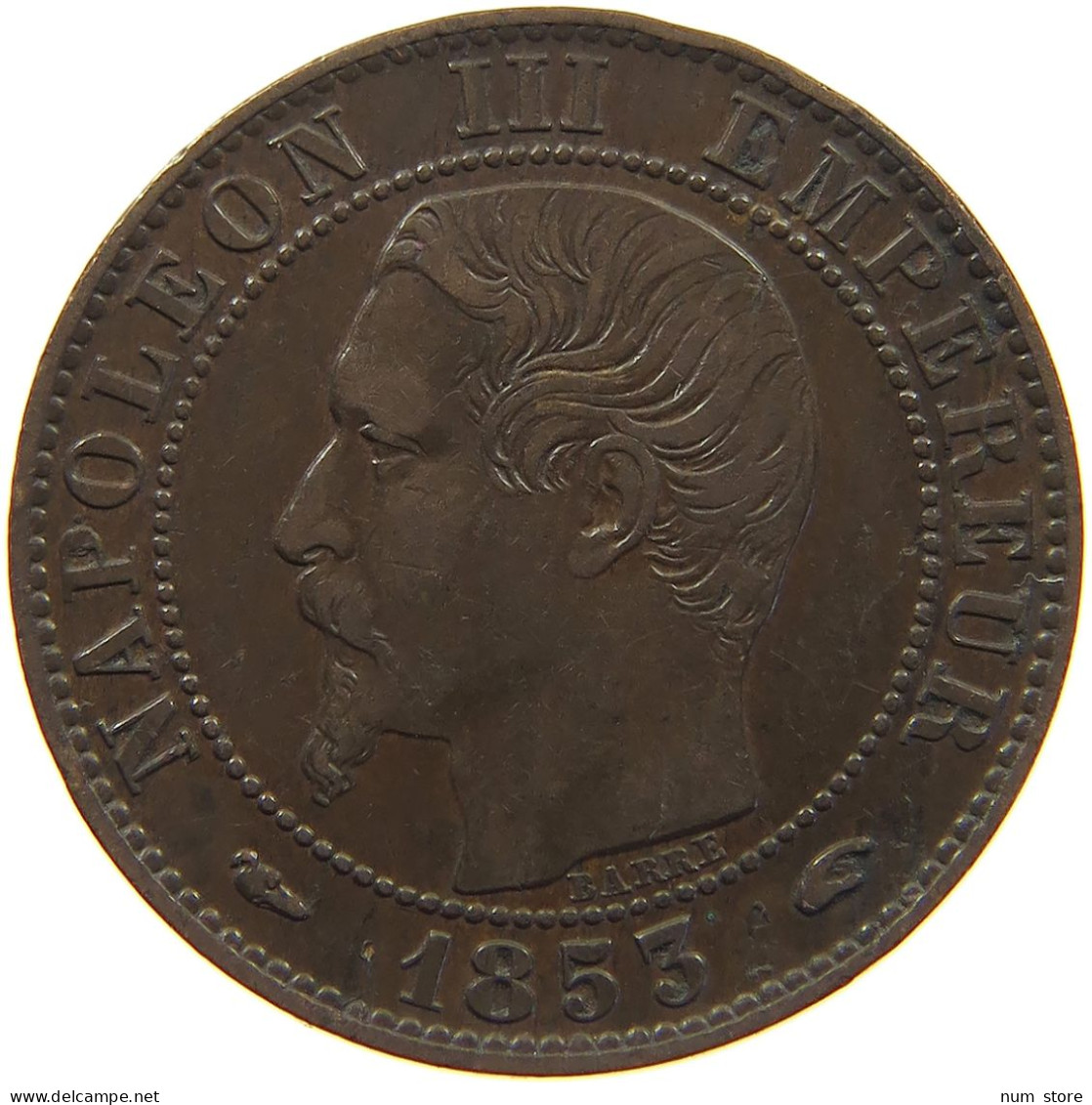 FRANCE 5 CENTIMES 1853 A Napoleon III. (1852-1870) #c018 0189 - 5 Centimes