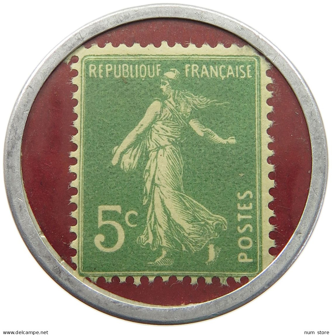 FRANCE 5 CENTIMES  5 CENTIMES CREDIT SPIDOLEINE ENCASED POSTAGE STAMP #t087 0007 - Sonstige & Ohne Zuordnung