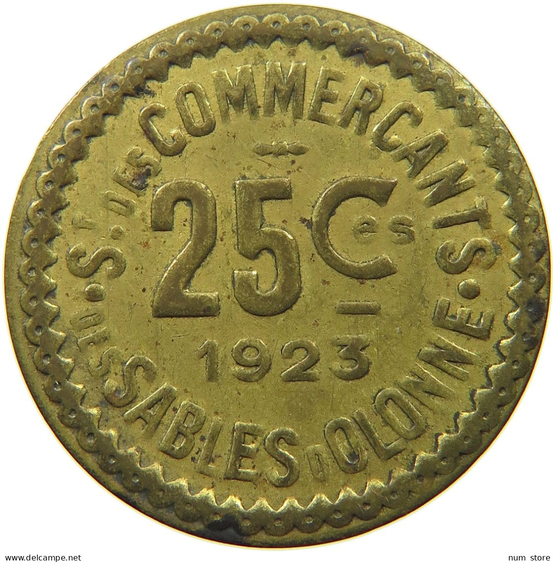 FRANCE 25 CENTIMES 1923 SABLES D OLONNE #t130 0259 - Autres & Non Classés