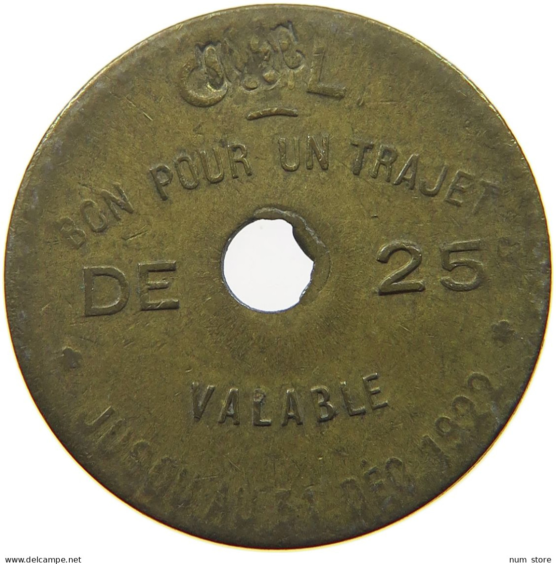FRANCE 25 CENTIMES 1922 TRAJET 1922 LYON #t130 0175 - Autres & Non Classés