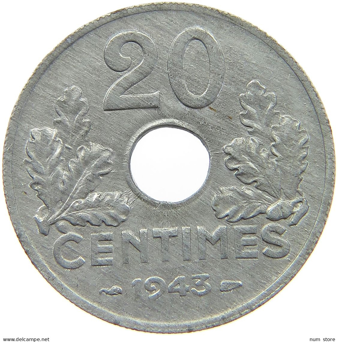 FRANCE 20 CENTIMES 1943  #t138 0503 - Sonstige & Ohne Zuordnung