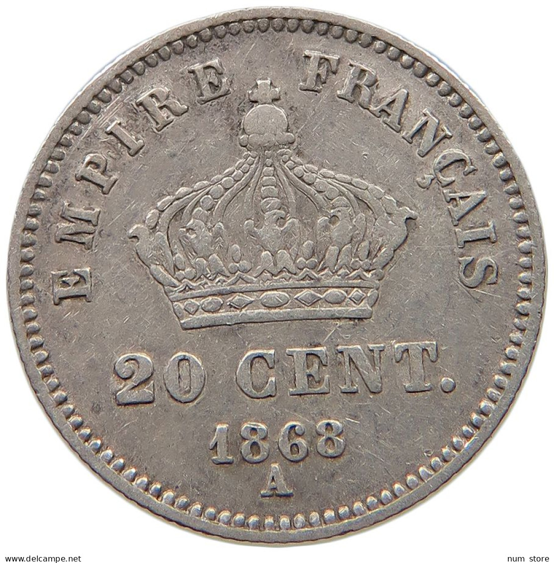 FRANCE 20 CENTIMES 1868 A Napoleon III. (1852-1870) #t112 1405 - 20 Centimes