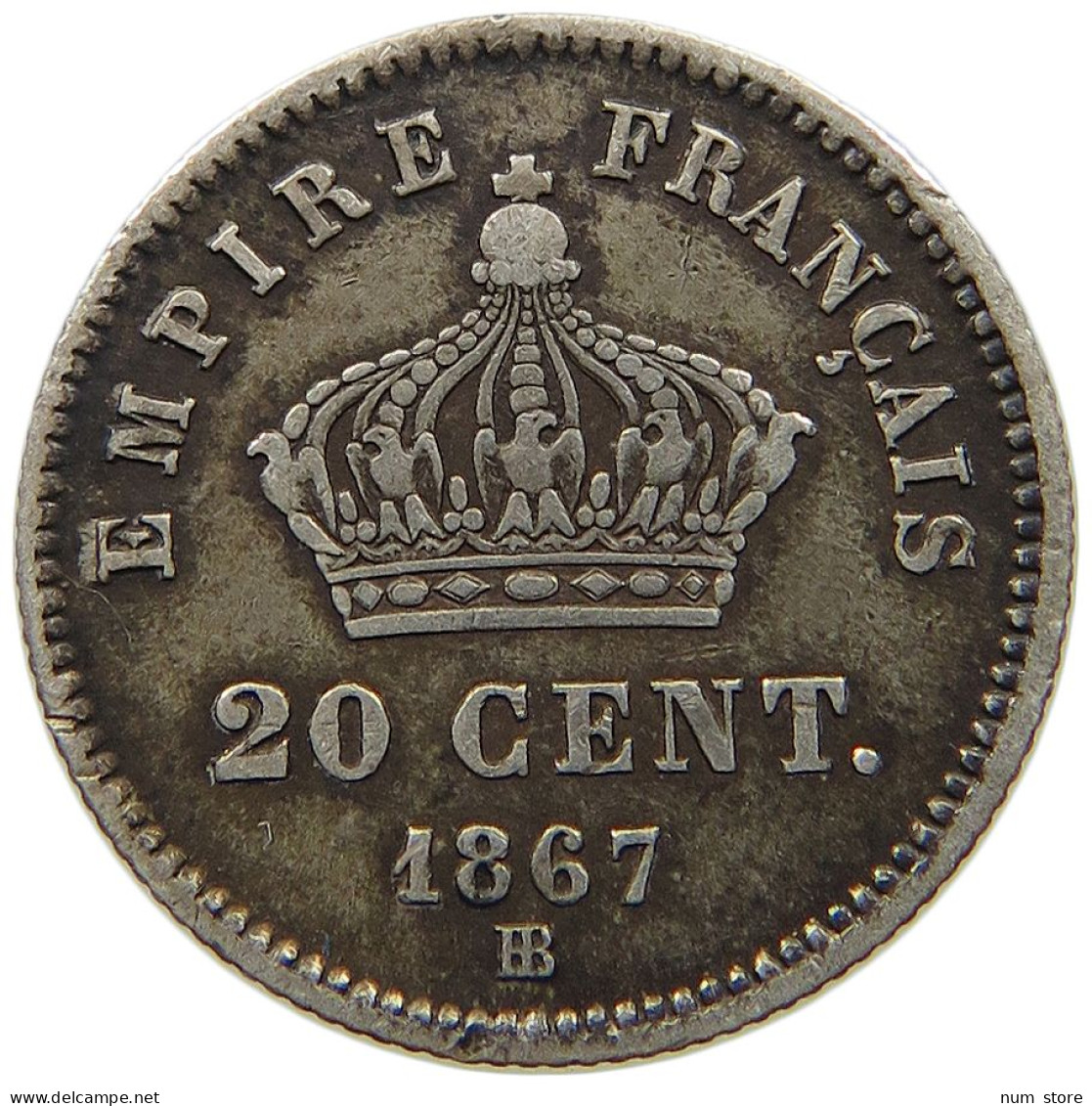 FRANCE 20 CENTIMES 1867 BB Napoleon III. (1852-1870) #t092 0503 - 20 Centimes