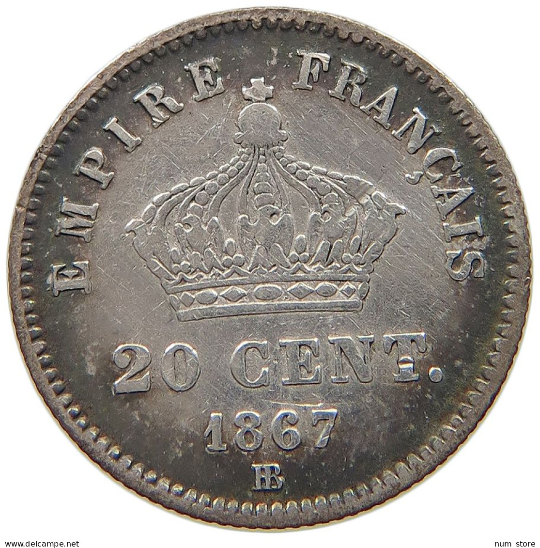 FRANCE 20 CENTIMES 1867 BB Napoleon III. (1852-1870) #t112 1389 - 20 Centimes