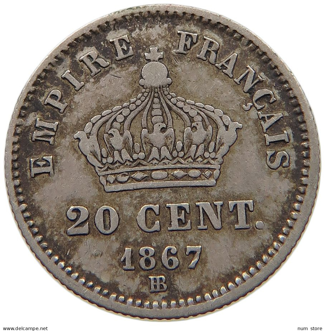 FRANCE 20 CENTIMES 1867 BB Napoleon III. (1852-1870) #c010 0457 - 20 Centimes