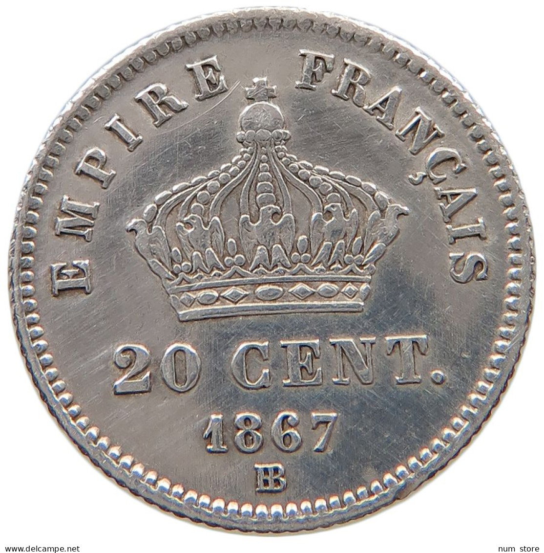 FRANCE 20 CENTIMES 1867 BB Napoleon III. (1852-1870) #a044 0983 - 20 Centimes