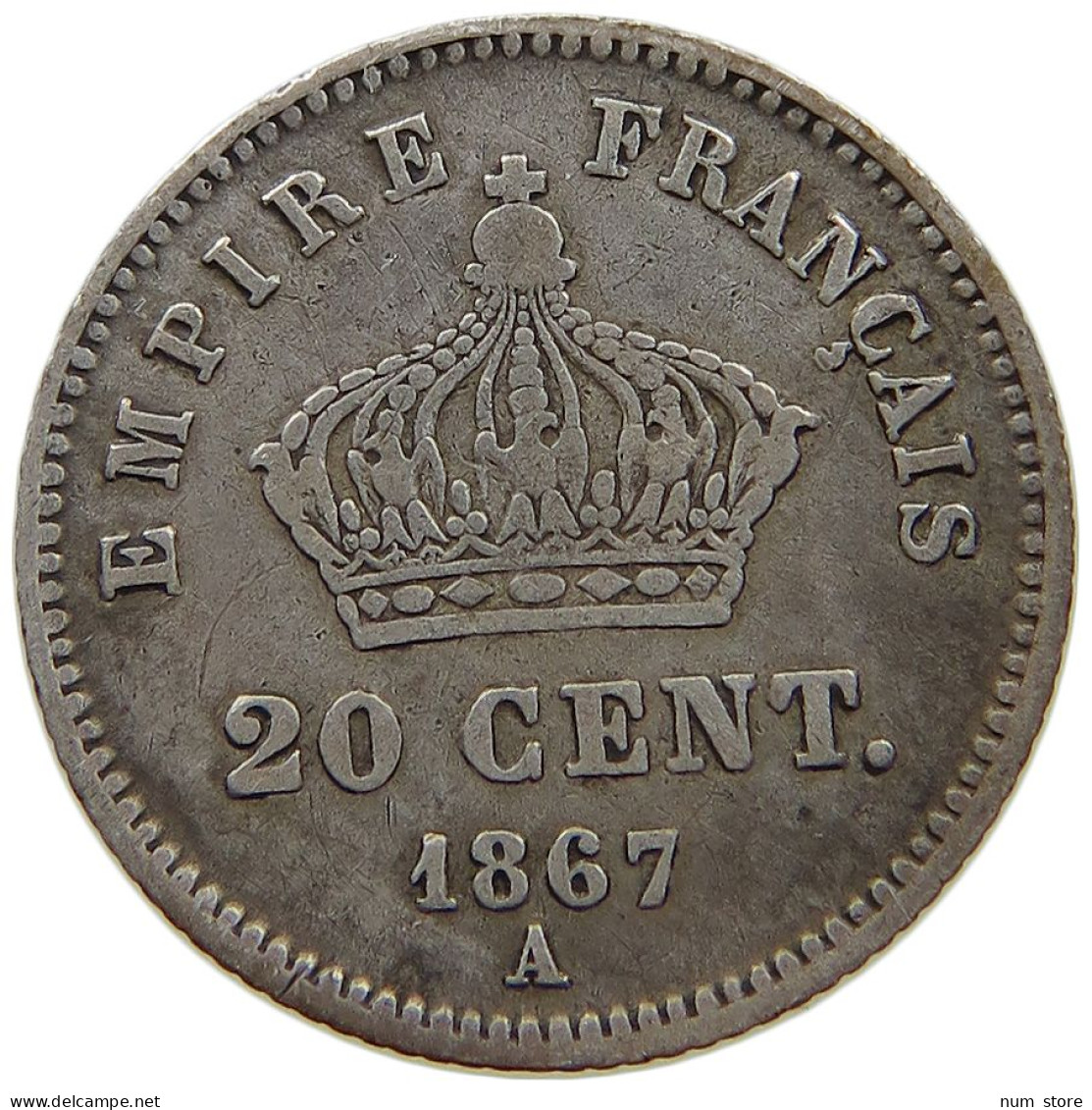 FRANCE 20 CENTIMES 1867 A Napoleon III. (1852-1870) #a081 0979 - 20 Centimes